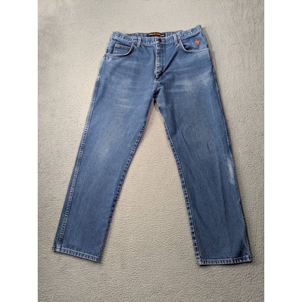Wrangler 31 Relaxed Fit FR Jeans Mens 38x32 (Fits 34.5x30) 10FR31MWZ Blue